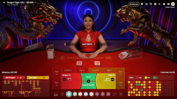 Live Dragon Tiger Two-Card Showdown