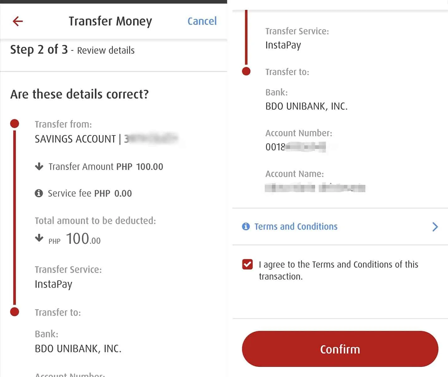 BDO and BPI InstaPay Bank Clearance