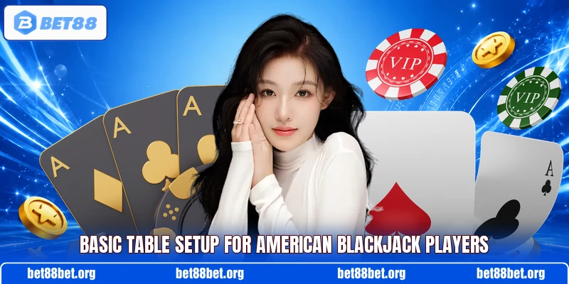 Basic table setup for American Blackjack players