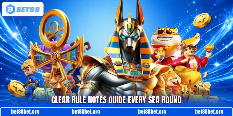 Clear rule notes guide every sea round