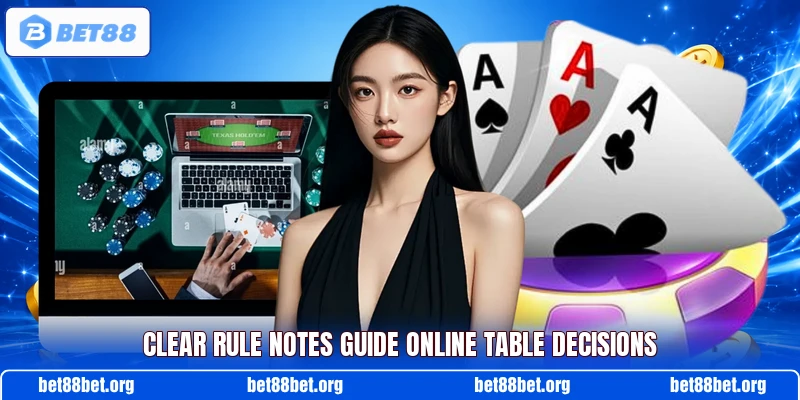 Clear rule notes guide online table decisions