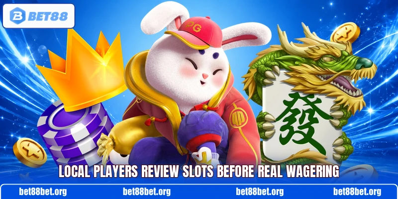 Local players review slots before real wagering