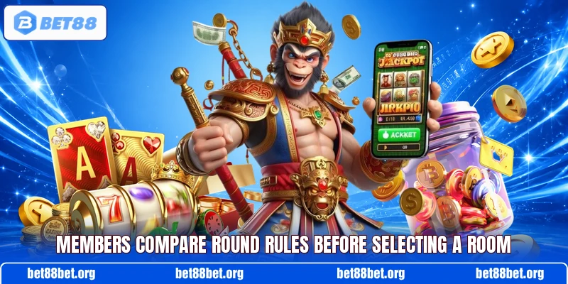 Members compare round rules before selecting a room