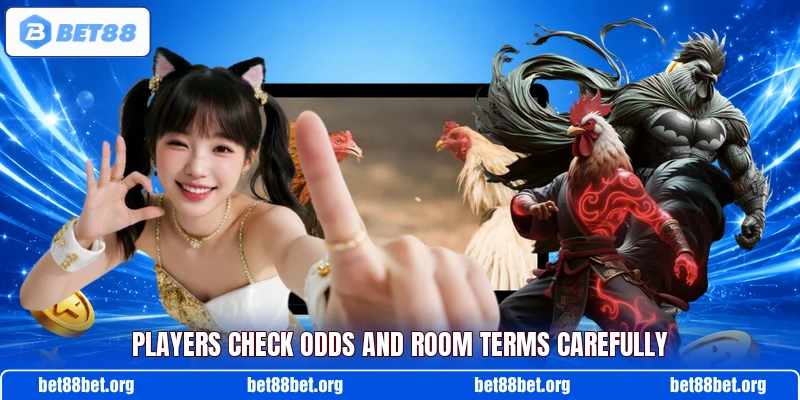 Players check odds and room terms carefully