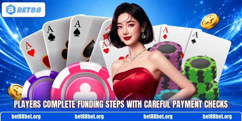 Players complete funding steps with careful payment checks