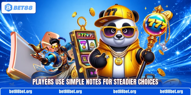 Players use simple notes for steadier choices