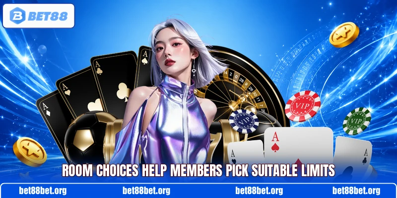 Room choices help members pick suitable limits