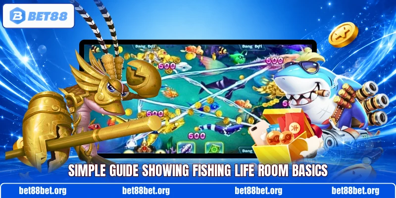 Simple guide showing Fishing Life room basics